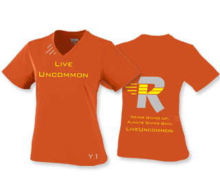 Orange ladies wicking t-shirt